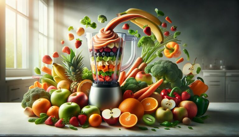 blending fruits for smoothies