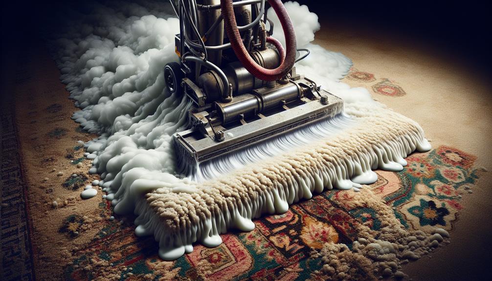 cleaning with carpet shampoo