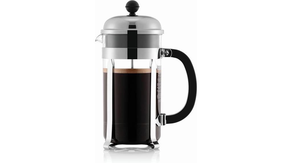 stylish chrome french press