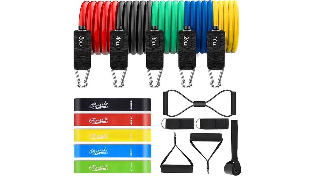 17 piece fitness resistance bands