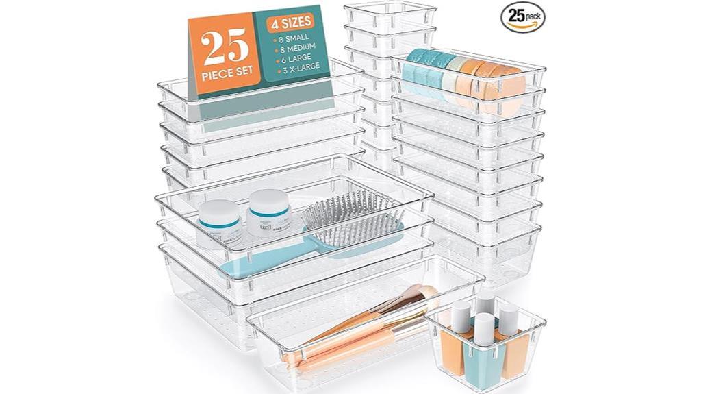 25 pcs clear organizer set