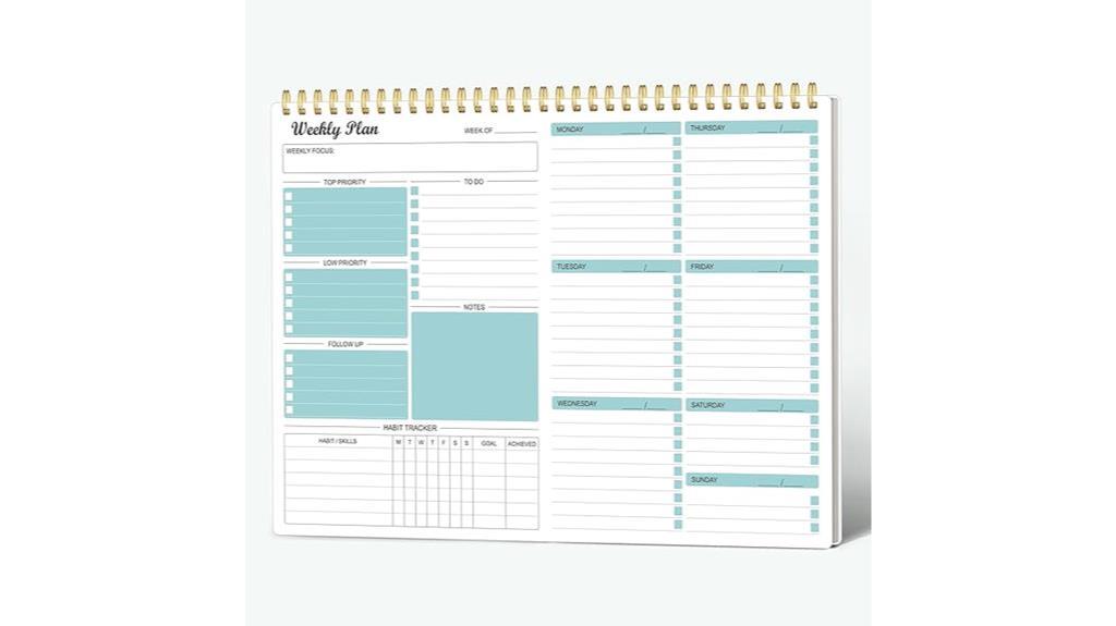 52 week goal planner notepad