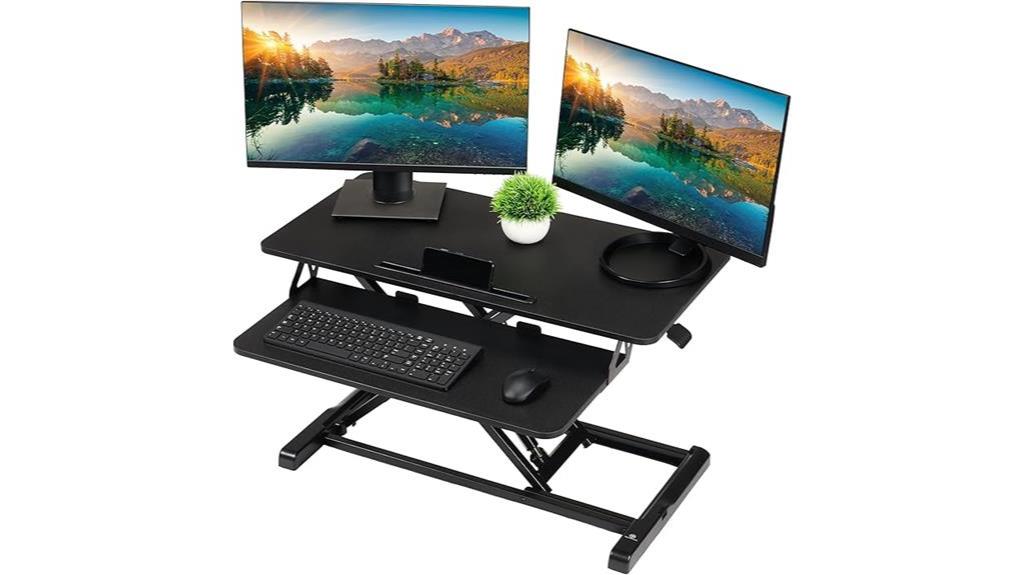 adjustable sit stand desk converter