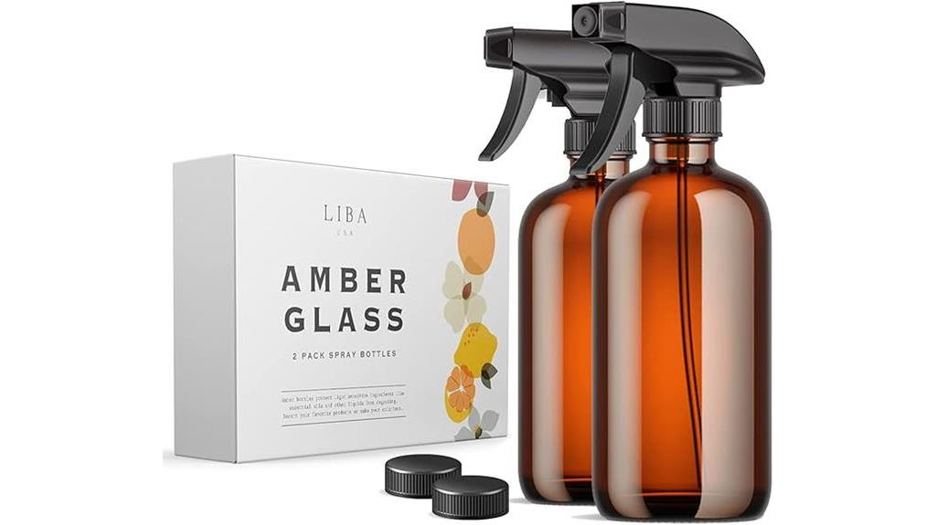 amber glass spray bottles