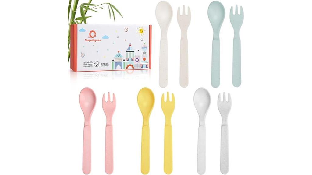 bamboo toddler utensils set