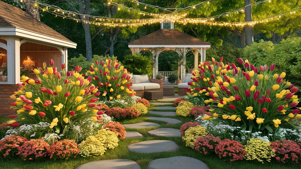 beautiful garden landscapes blooming