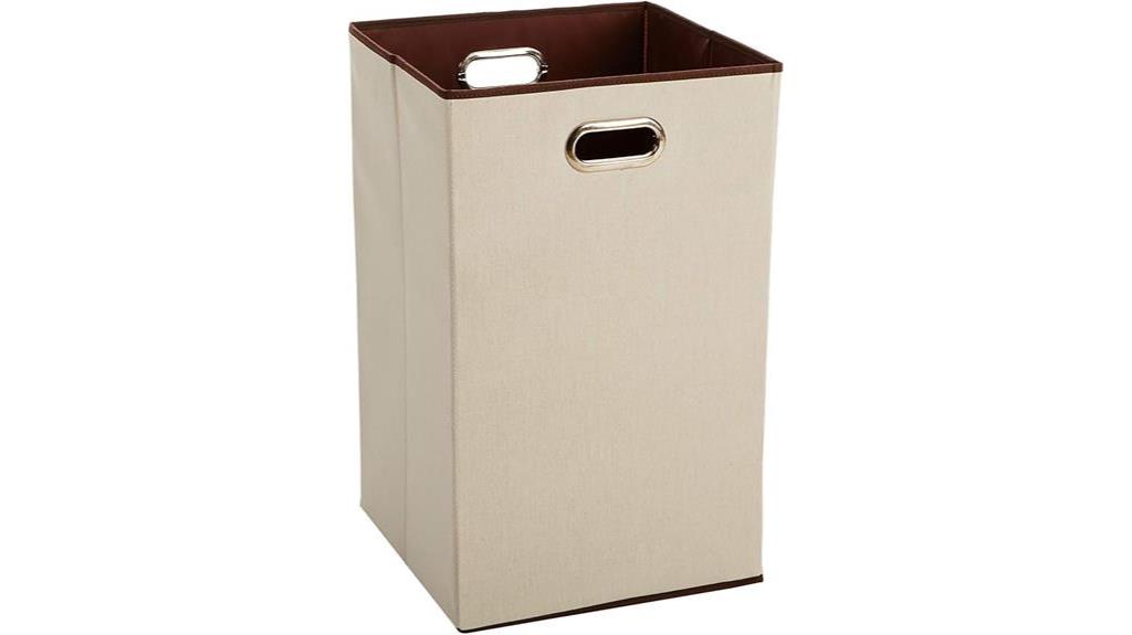 beige brown foldable hamper