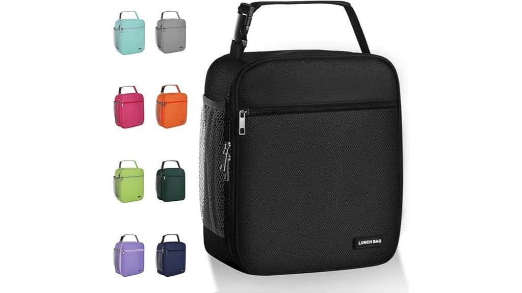 black insulated lunch bag