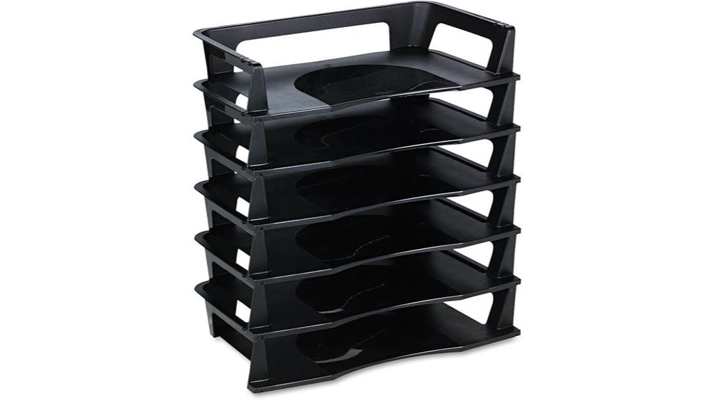 black plastic letter tray