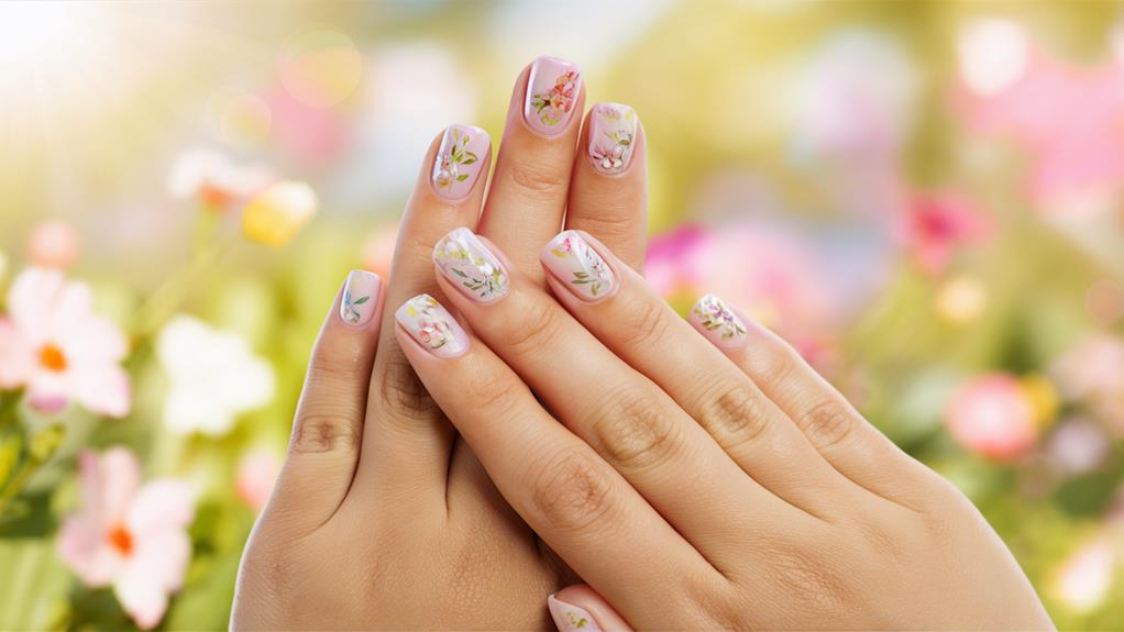 blooming floral nail design