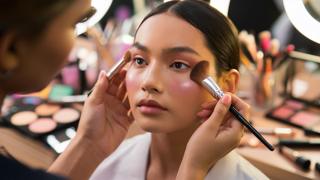 blush and highlight application techniques