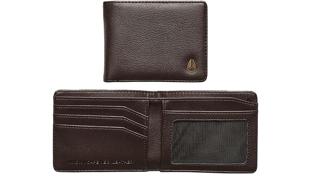 brown vegan leather wallet