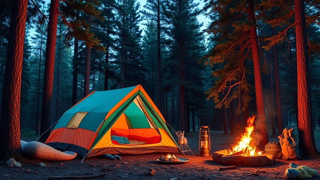 camping in the wilderness