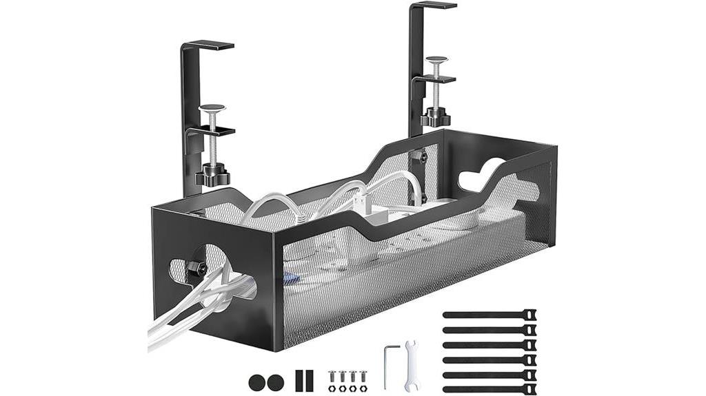 clamp mounted cable management tray