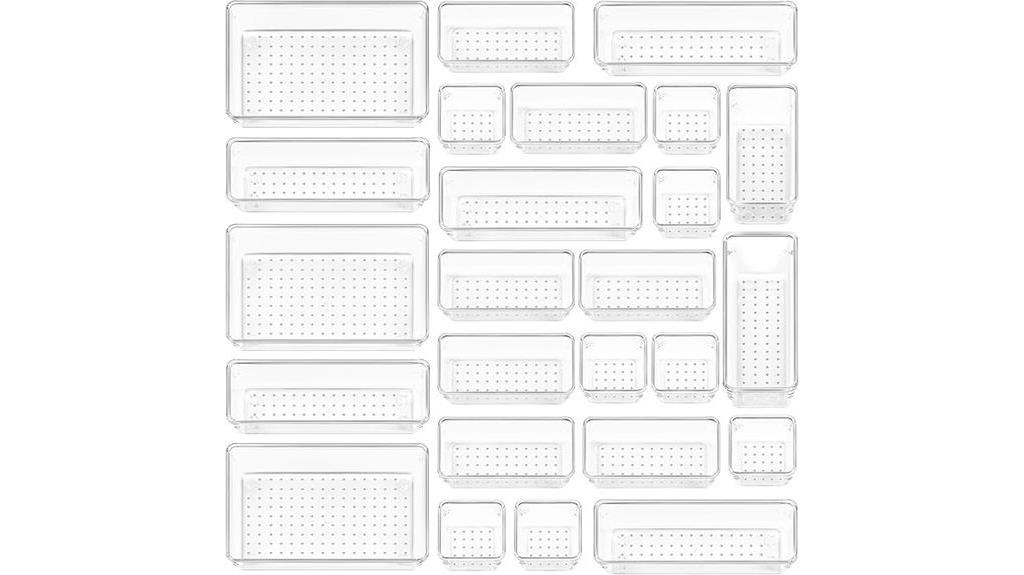 clear plastic drawer organizers