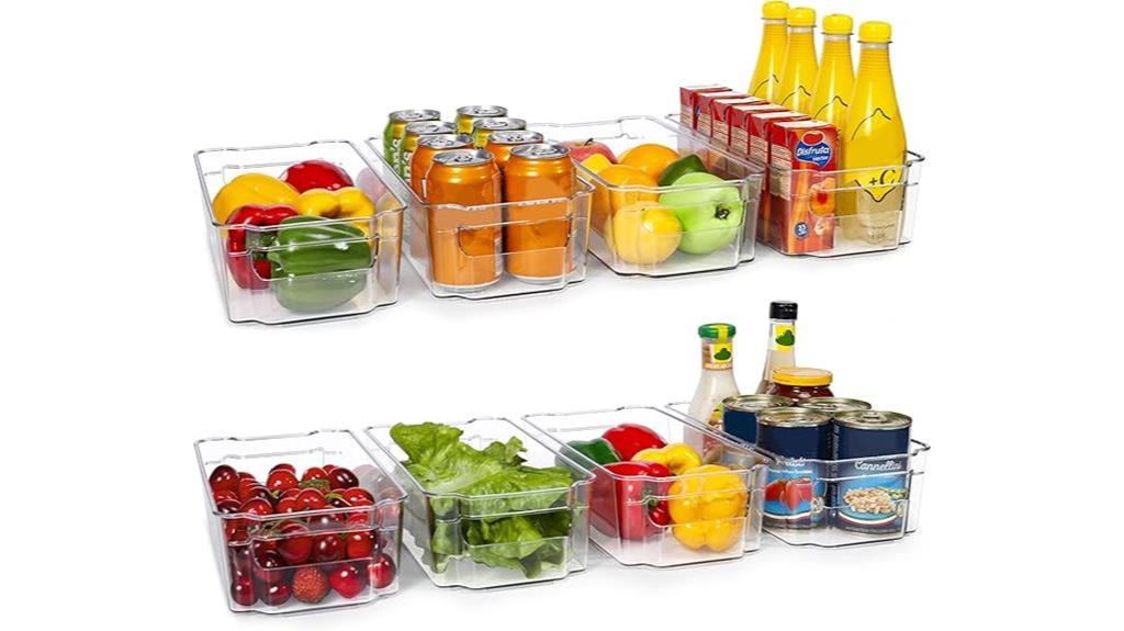 clear plastic fridge bins