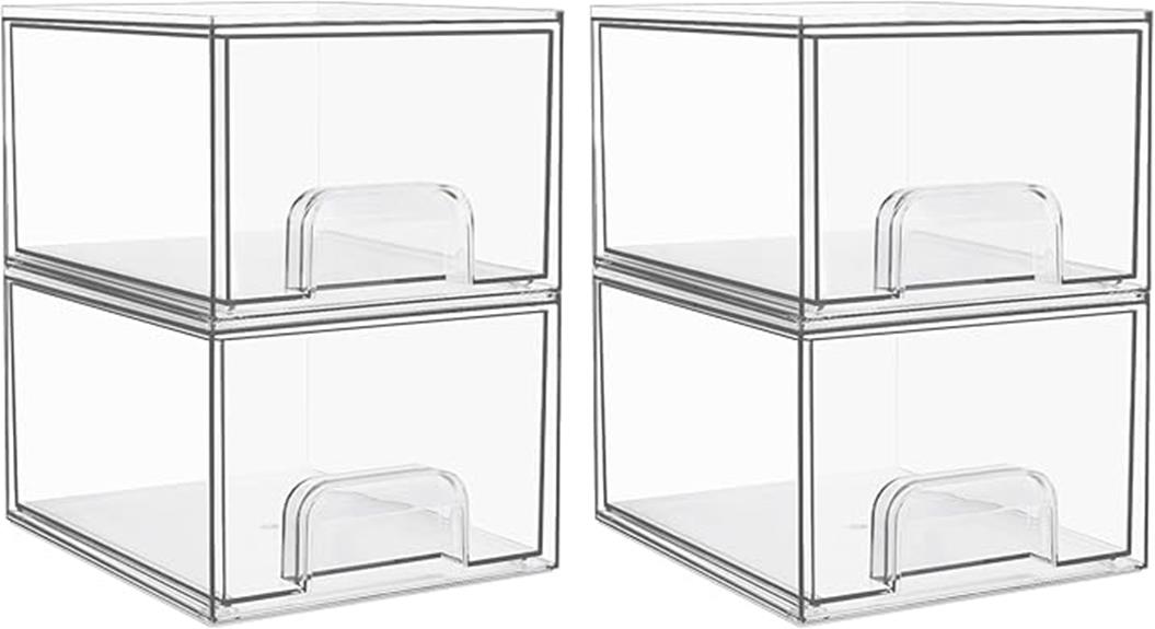 clear stackable storage drawers