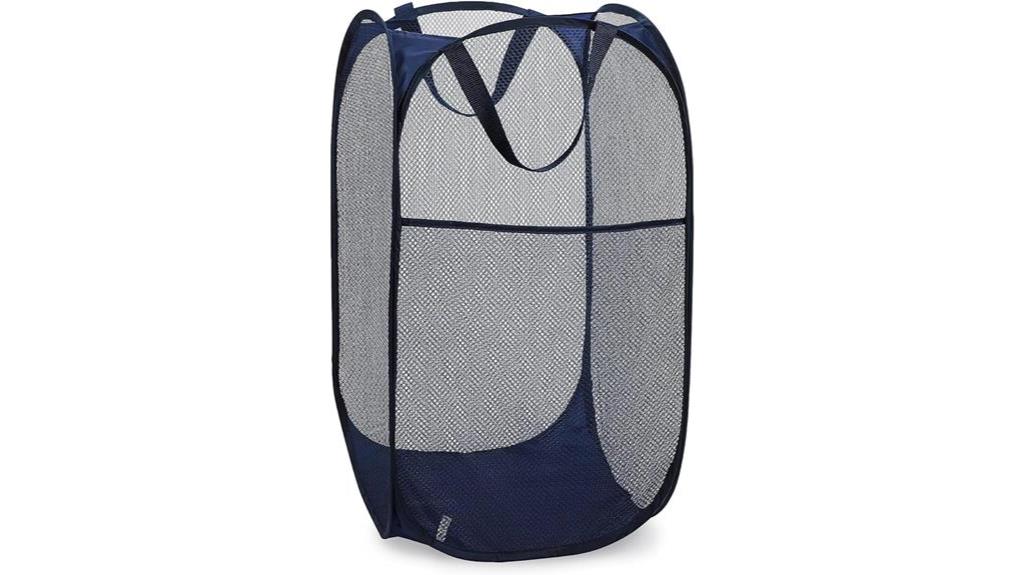 collapsible navy blue hamper