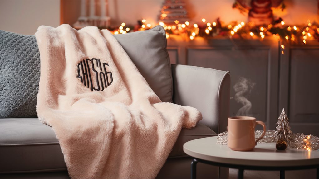 cozy monogrammed throw blanket