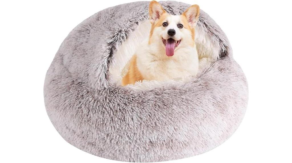 cozy round pet bed