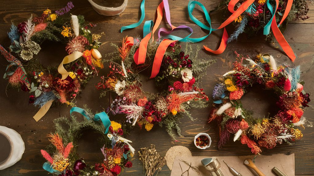 crafting wreaths at home