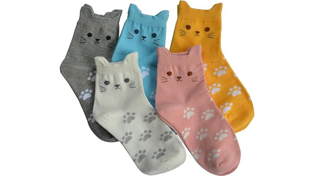 cute feline themed women s socks