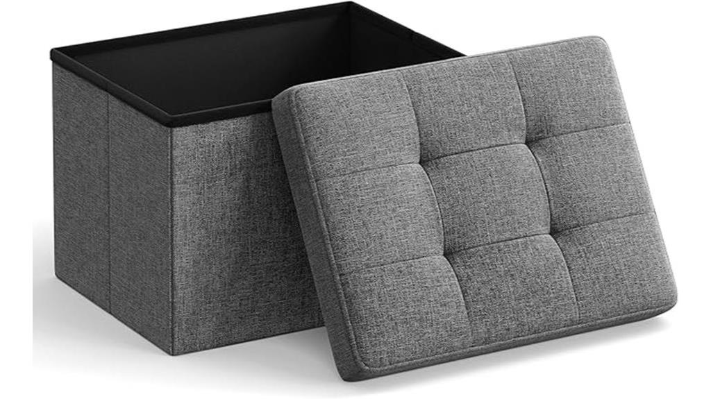 dark gray folding ottoman