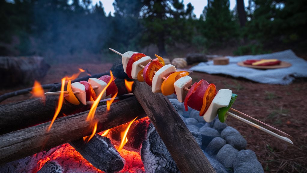 delicious pizza cooked outdoors