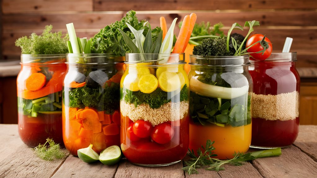 delicious soup in jars