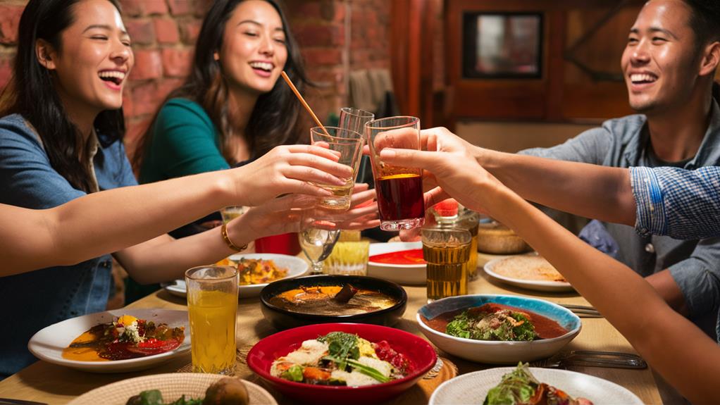 dining together with friends