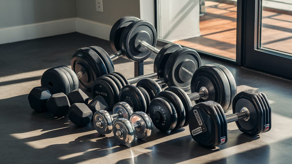 diverse dumbbell options available