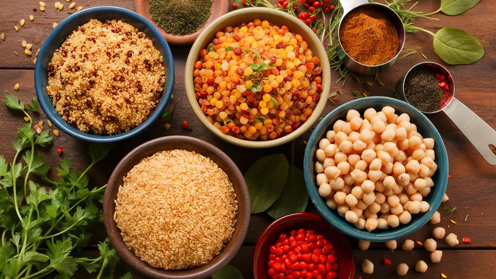 diverse nutritional plant based staples