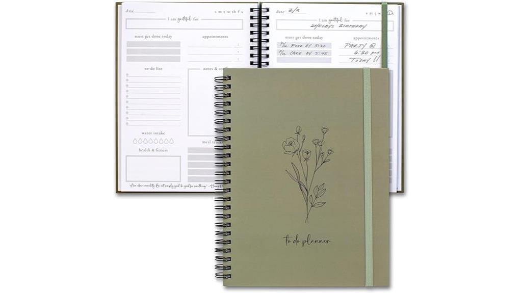 elegant daily planner notebook