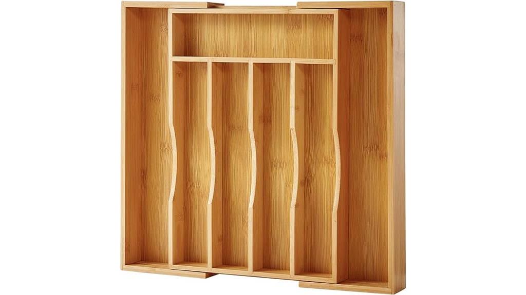 expandable bamboo drawer organizer