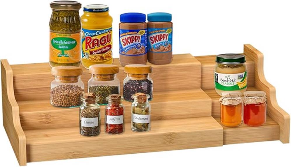 expandable bamboo spice organizer