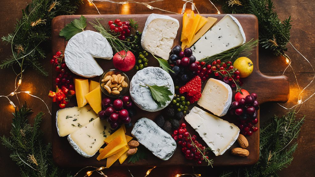 festive cheese plate display