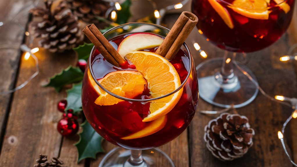 festive fruit filled wine drink