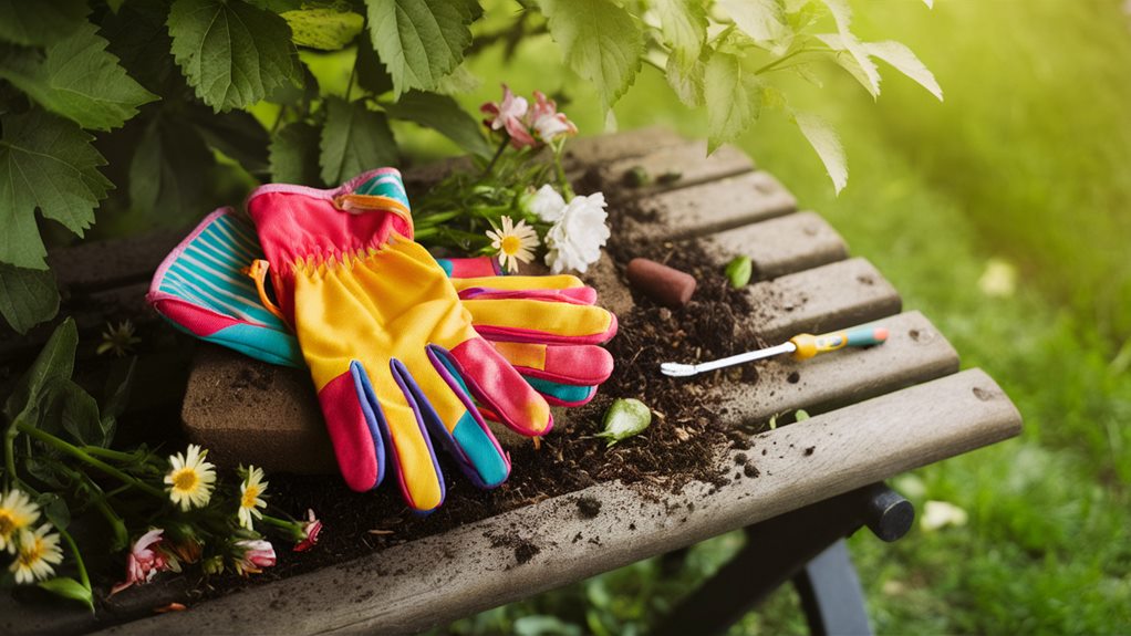 gardening in protective gloves