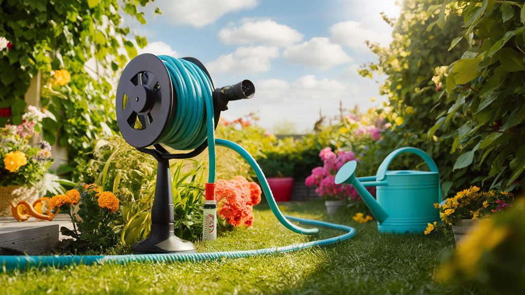 gardening with water hose