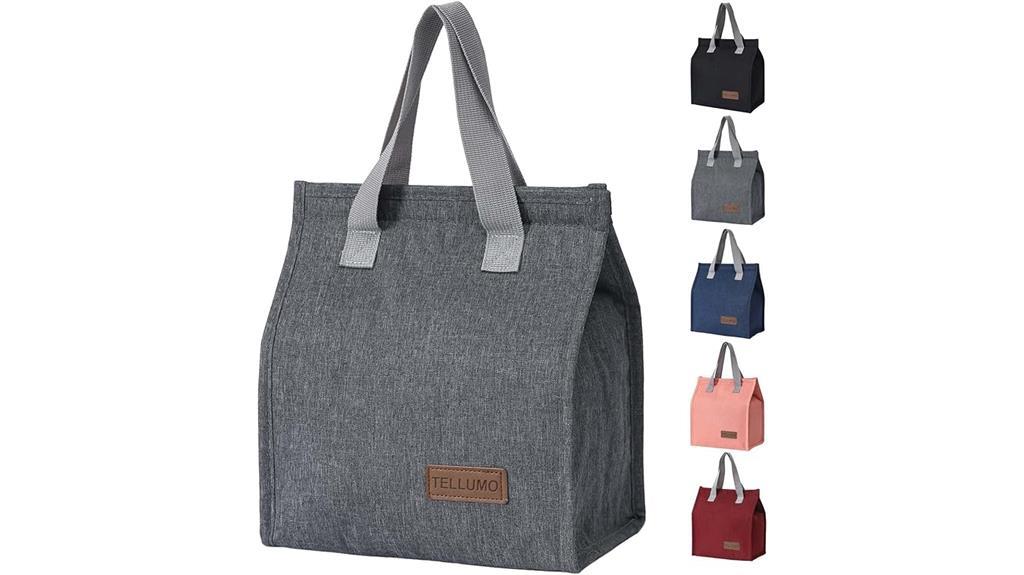 gray insulated lunch bag