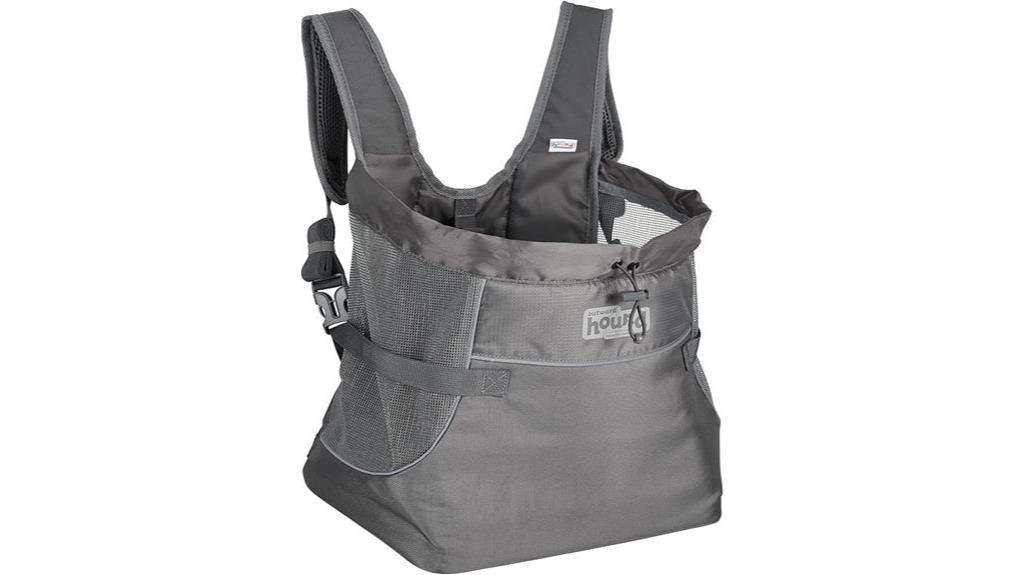 grey dog front carrier