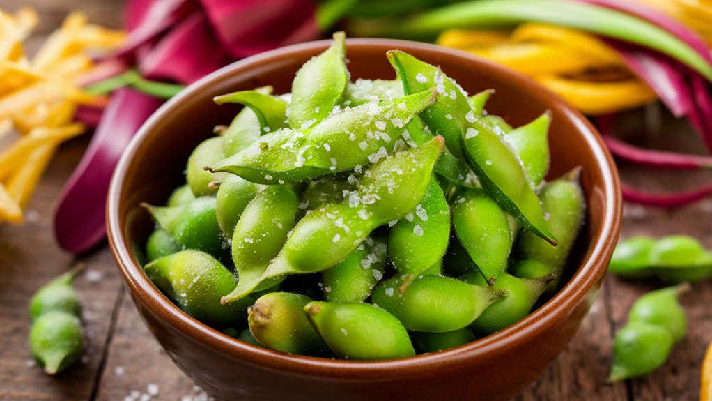 healthy green soybeans snack