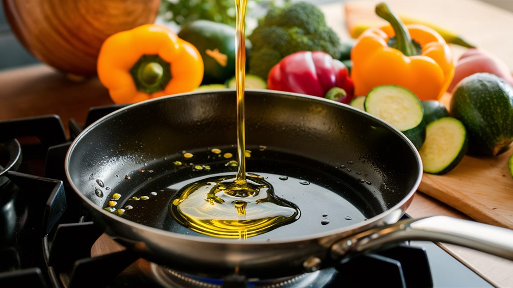 heat oil for cooking