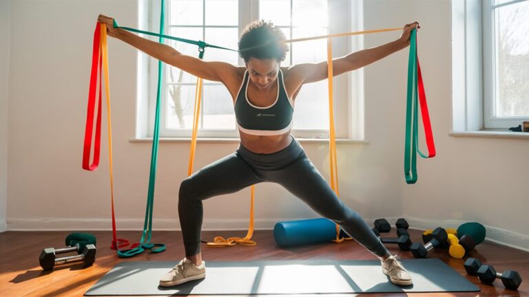 home workout with resistance bands