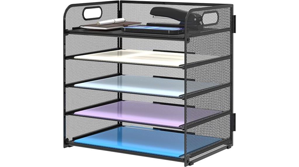 mesh paper organizer with handle