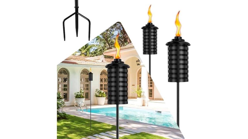 metal torch outdoor decor