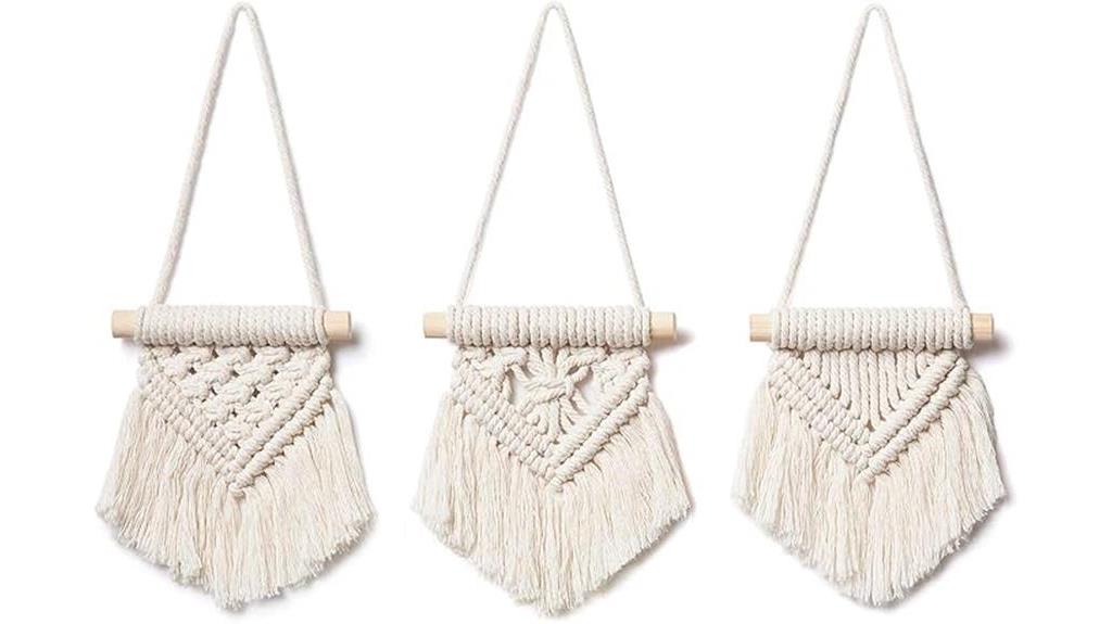 mini macrame wall hangings