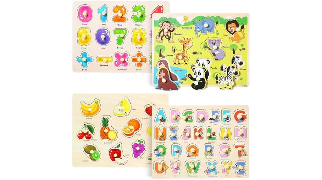 montessori wooden peg puzzles