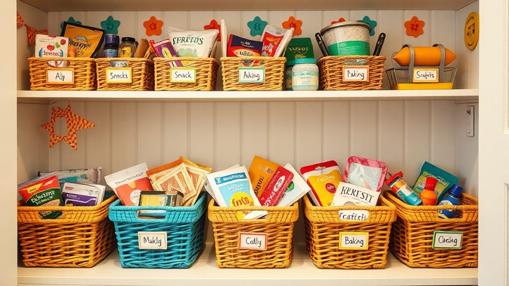 organize items with baskets