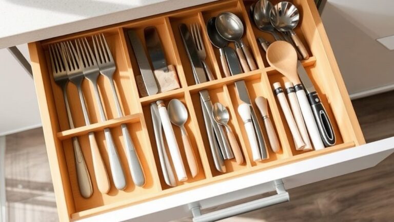 organize utensils with dividers